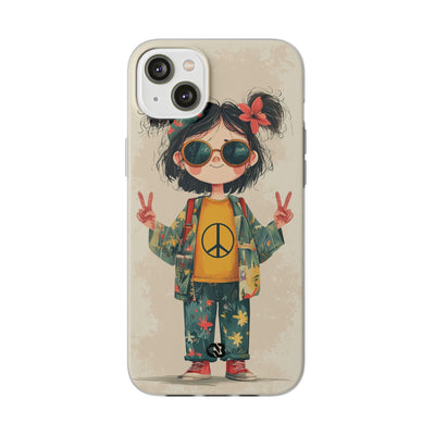 Retro Peace Girl · Soft Phone Case for iPhone