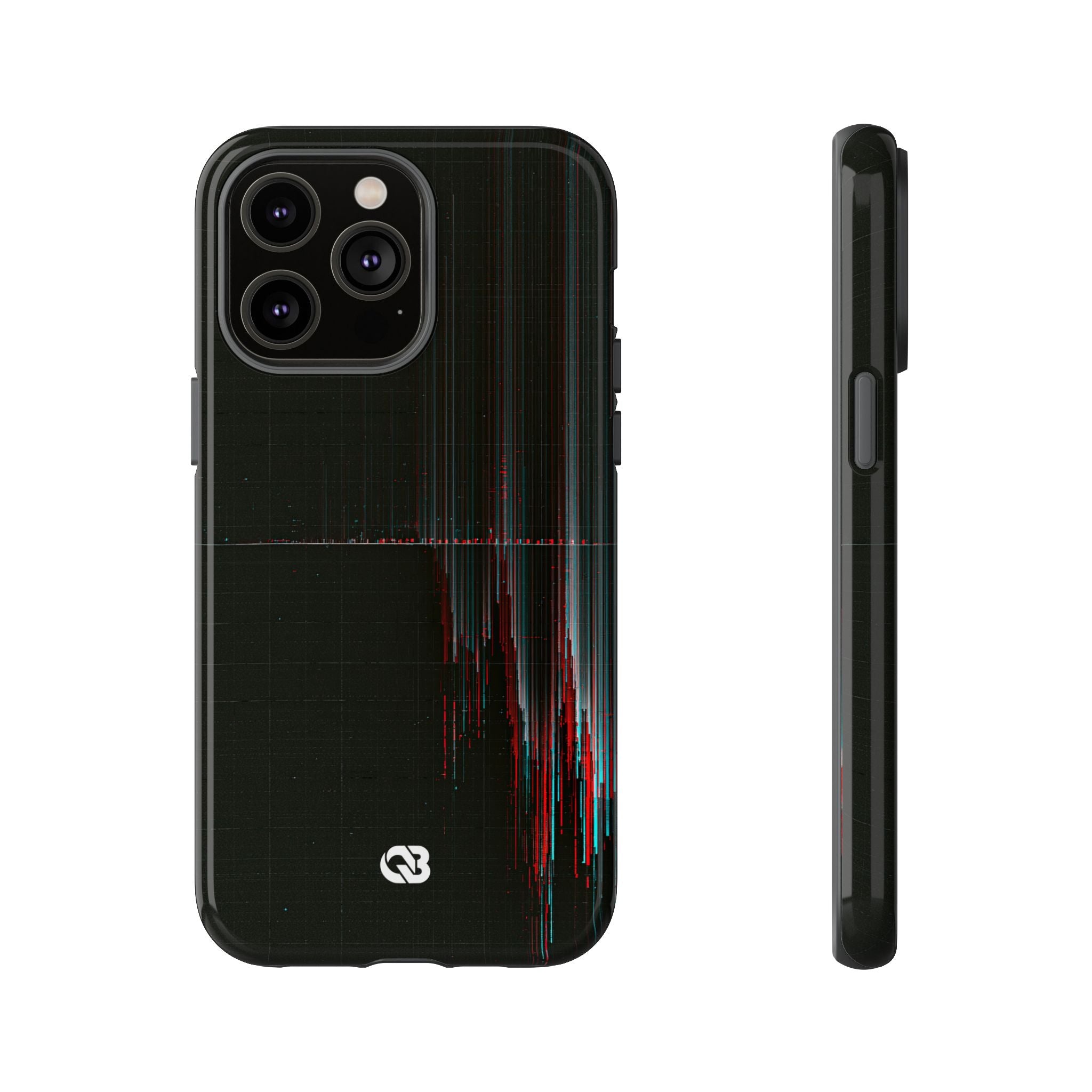 Black Tough Phone Case for iPhone - Corrupted Data Stream