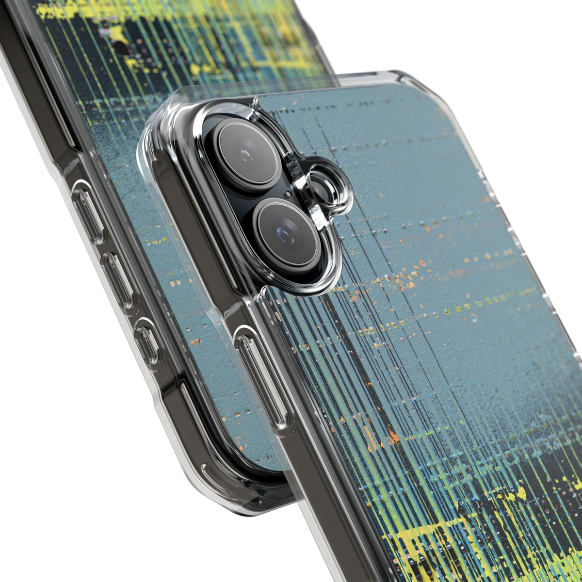 Acid Raster Circuit · Clear Impact Magnetic Phone Case for iPhone · Teal
