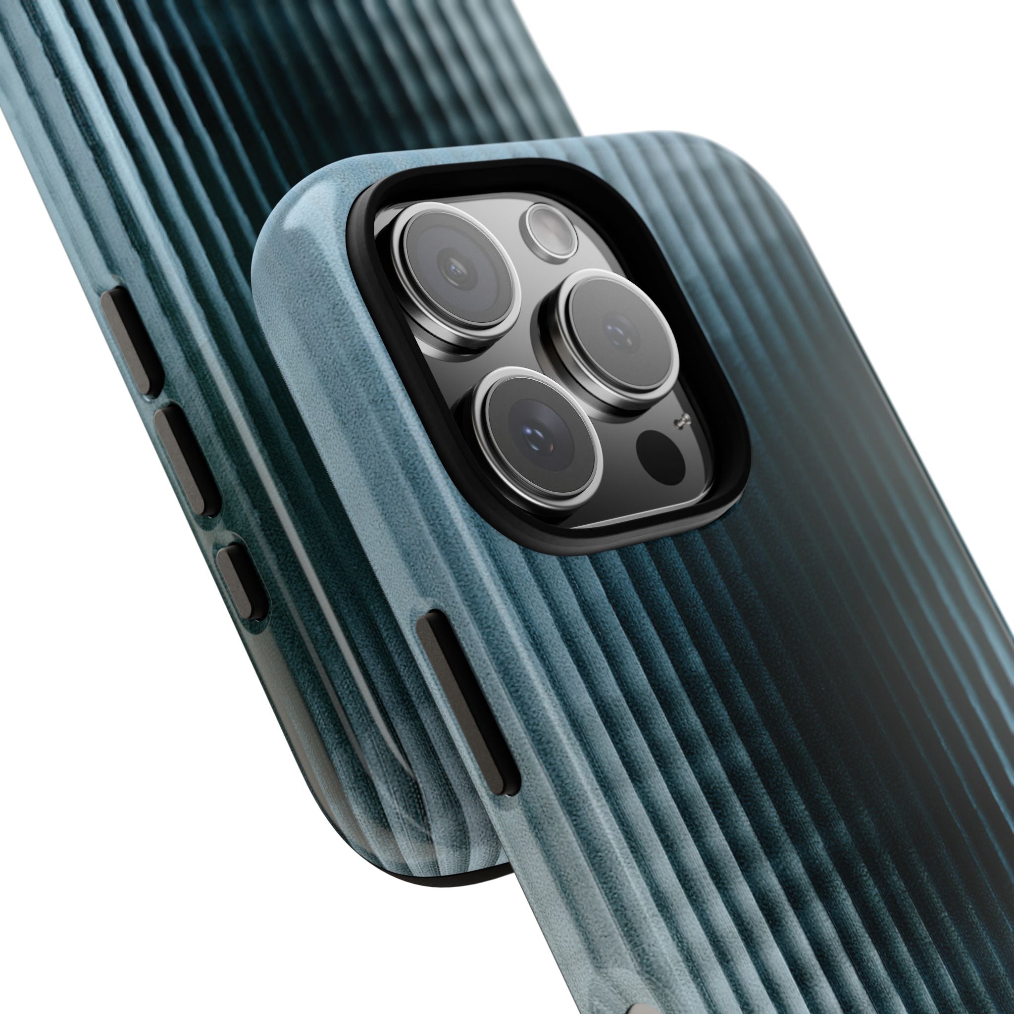 Blue Tough Phone Case for iPhone - Glacial Reeded Glass