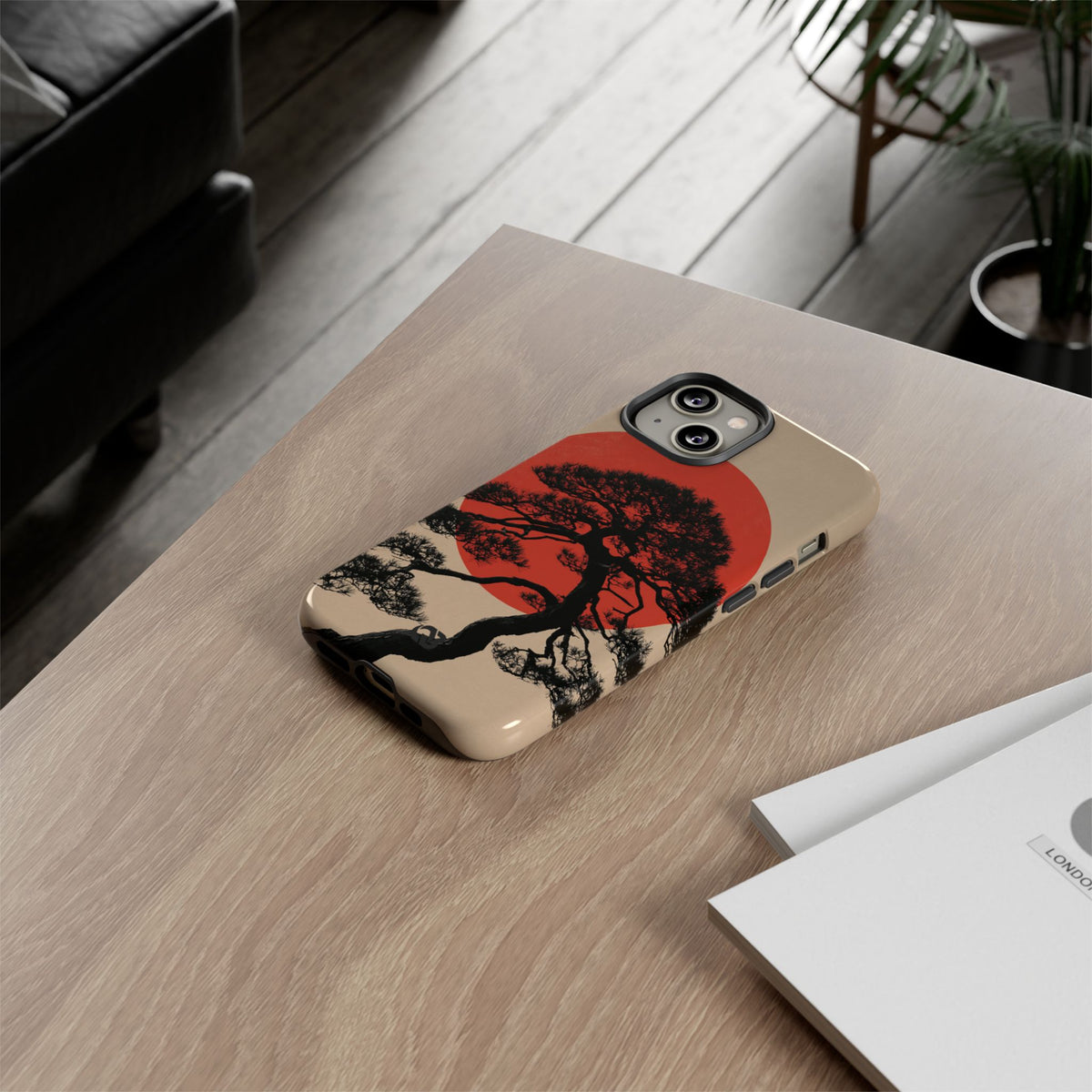 Crimson Pine Solitude · Tough Phone Case for iPhone · Beige