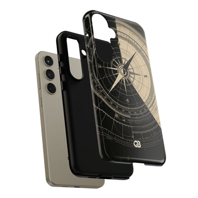 Beige Tough Phone Case for Samsung - Obsidian Nautical Blueprint