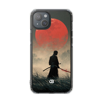 Crimson Moon Ronin · Clear Impact Magnetic Phone Case for iPhone · Red