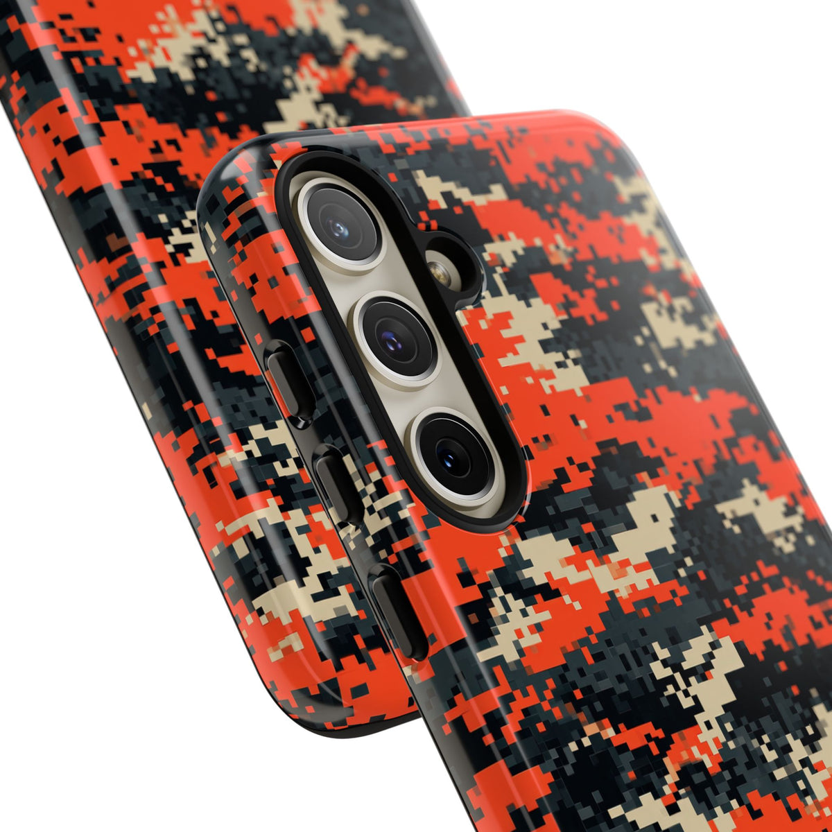 Signal Pixel Camo · Tough Phone Case for Samsung · Orange