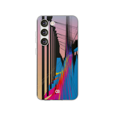 Blue Lite Phone Case for Samsung - Fractured Data Skyline