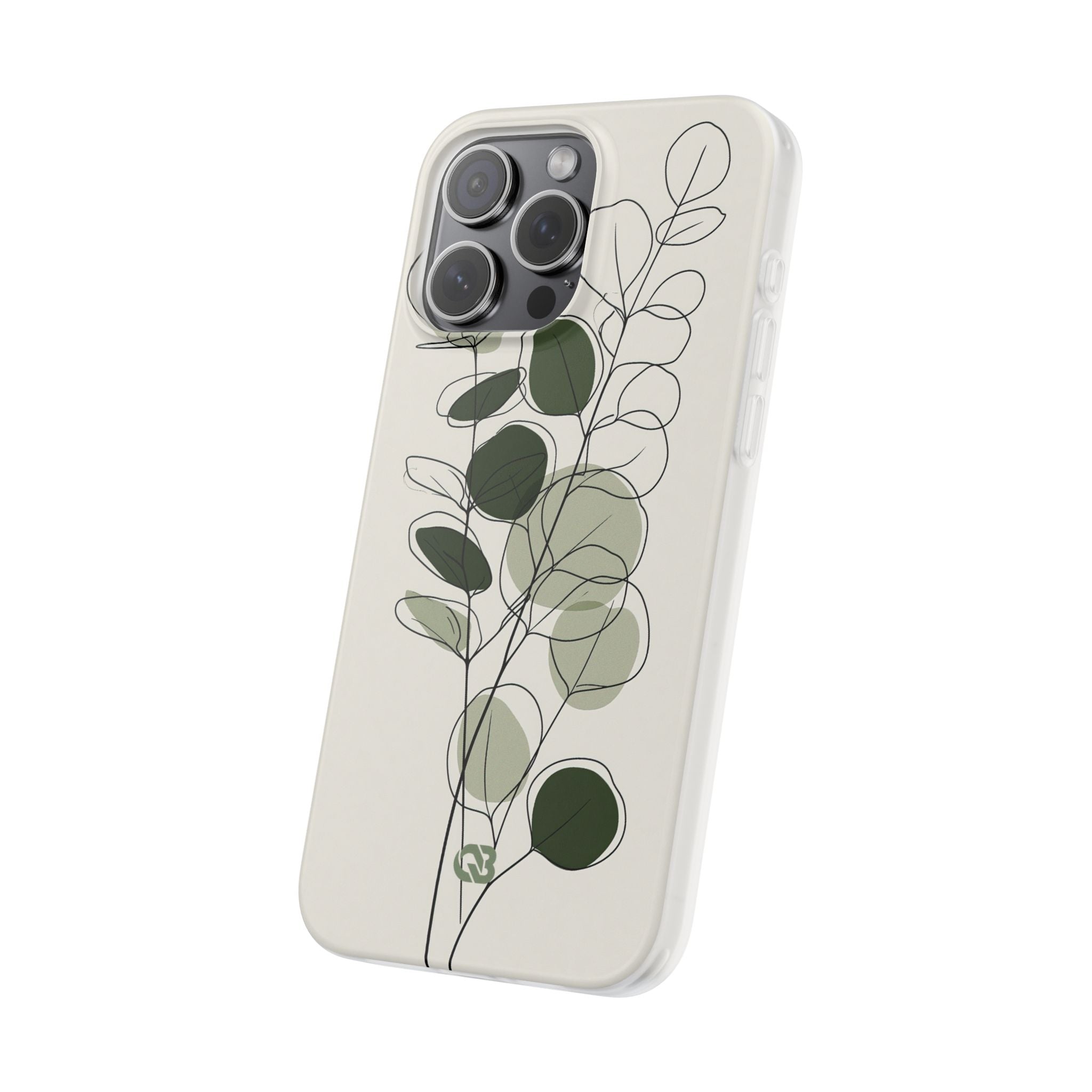 Green Lite Phone Case for iPhone - Muted Eucalyptus Sketch