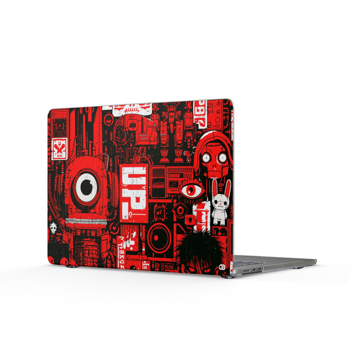 Neo Mecha Collage · Clear Hard Case for MacBook · Red