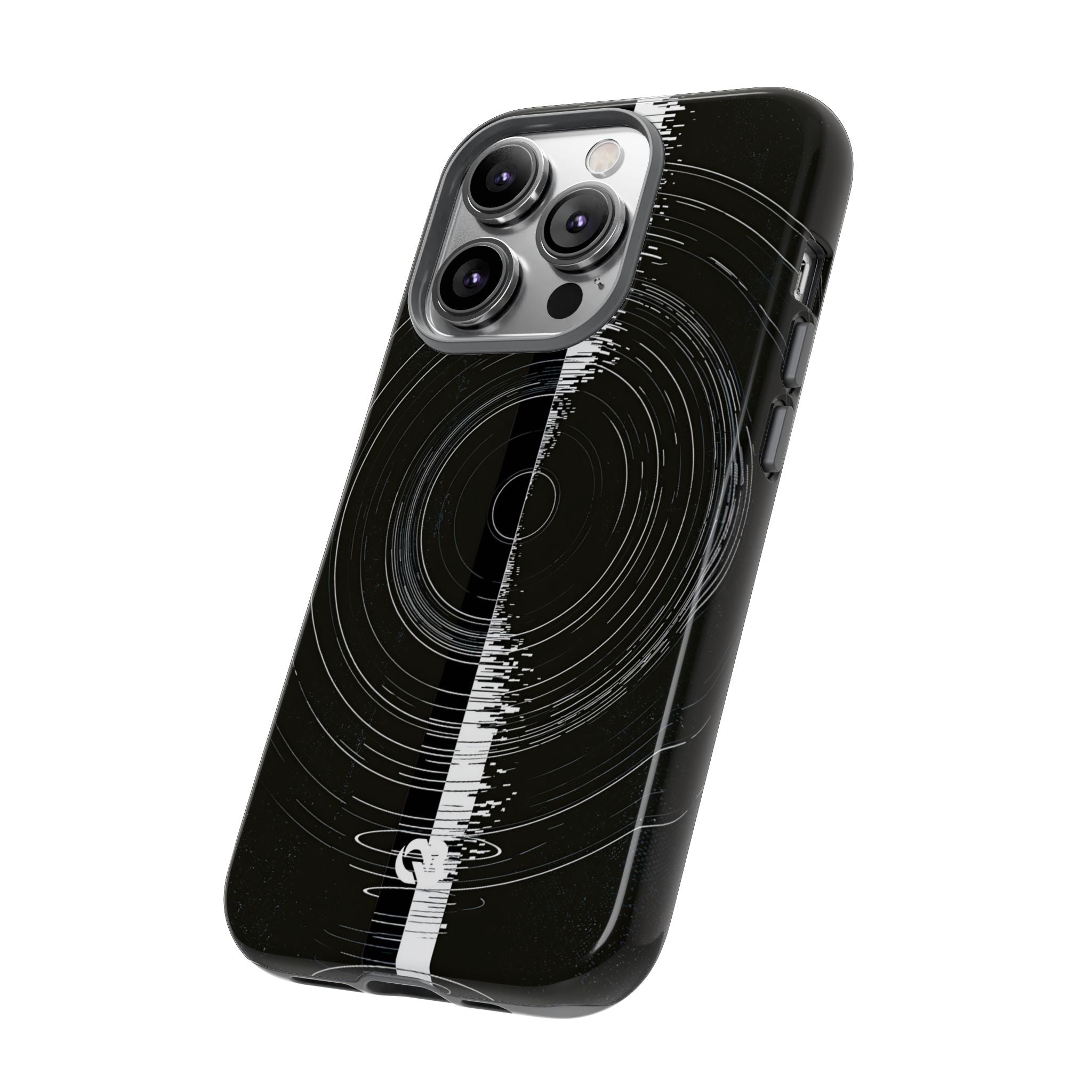 Black Tough Phone Case for iPhone - Obsidian Orbital Signal