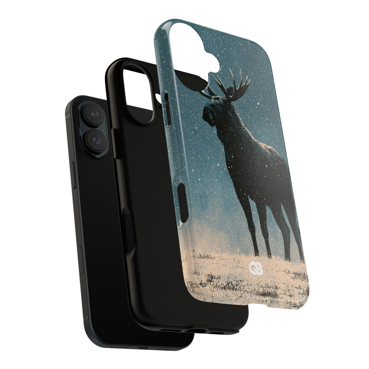 Nordic Boreal Moose · Tough Phone Case for iPhone · Blue