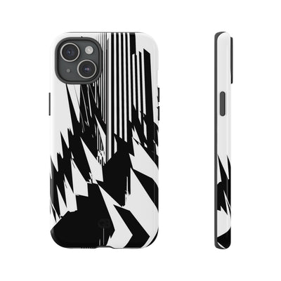 White Tough Phone Case for iPhone - Shattered Vector Spire
