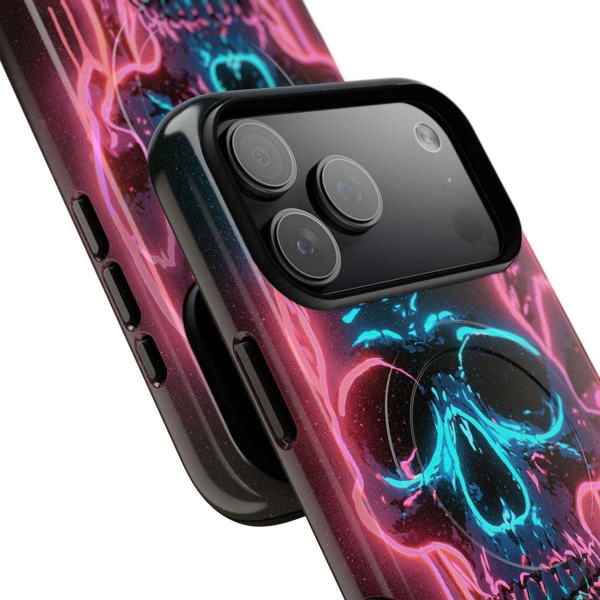 Neon Drip Skull · Tough 2.0 Magnetic Phone Case for iPhone · Black