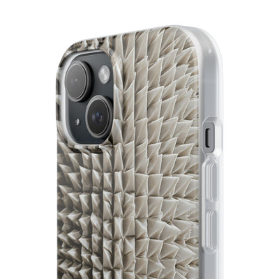 Beige Lite Phone Case for iPhone - Bone Spiked Grid