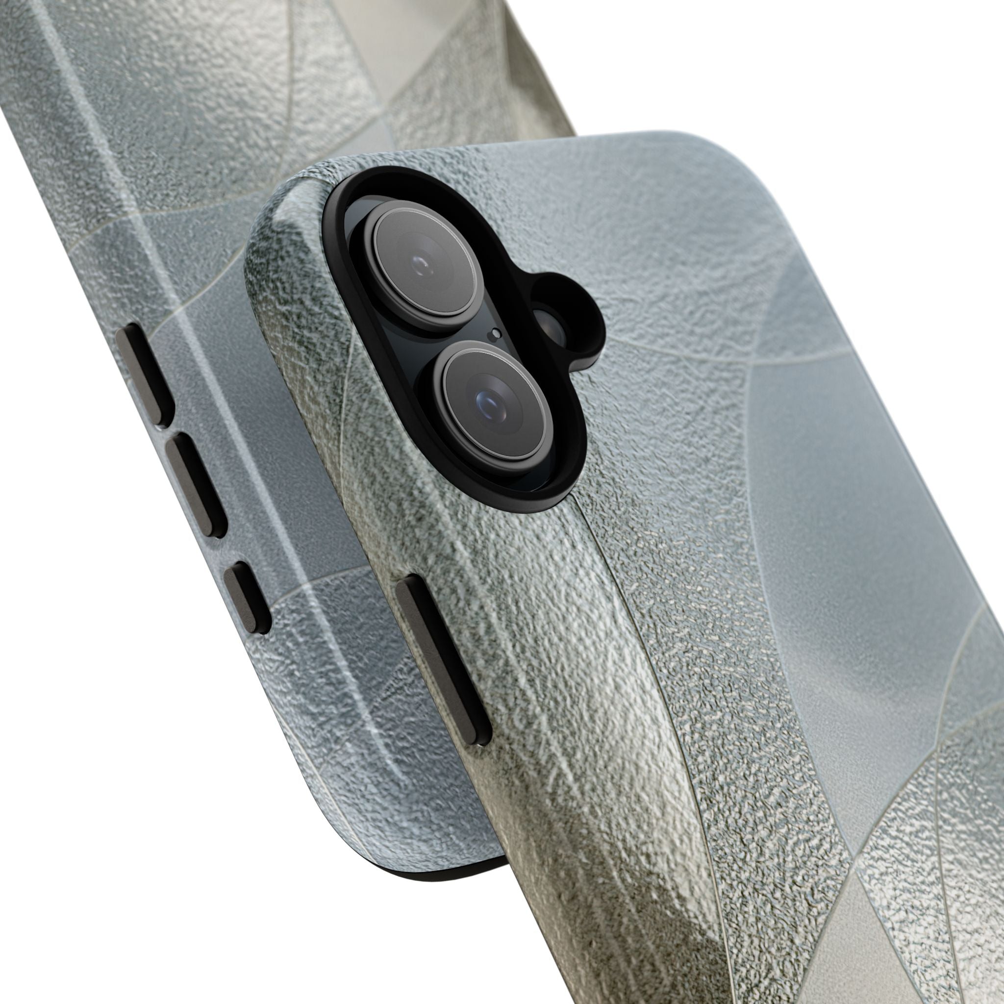 Silver Tough Phone Case for iPhone - Frosted Silver Mosaic