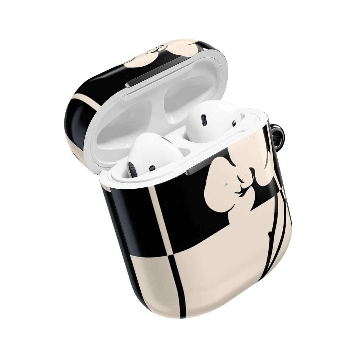 Geometric Orchid Bloom · Hard Case for AirPods & AirPods Pro · Black