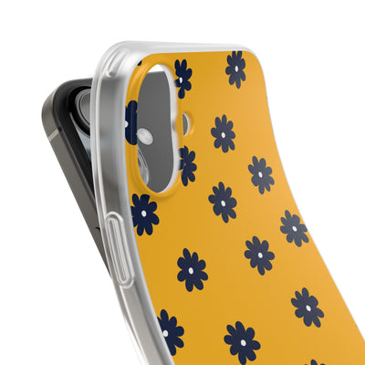 Navy Daisy Mustard · Soft Phone Case for iPhone