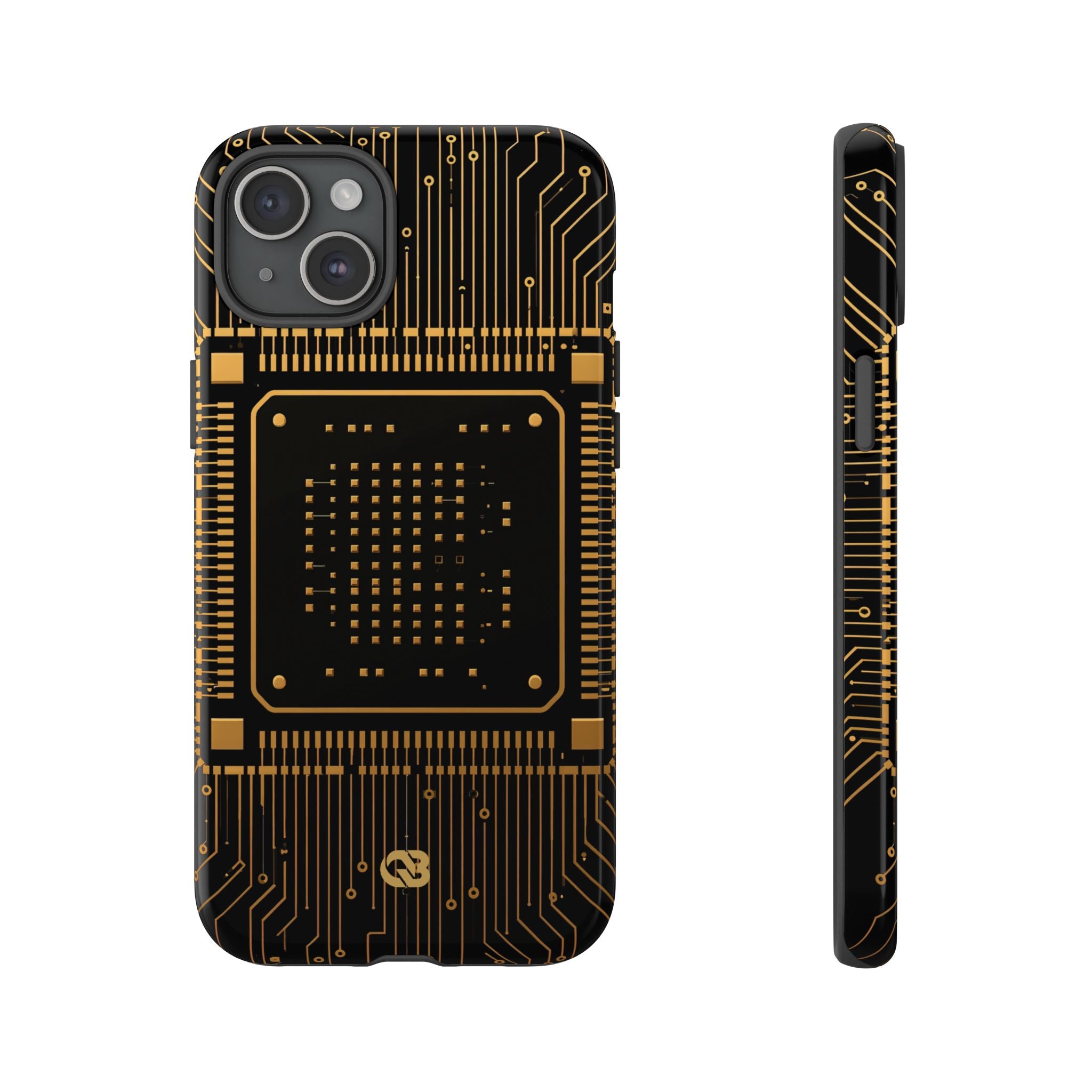 Gold Tough Phone Case for iPhone - Cyber Gold Processor