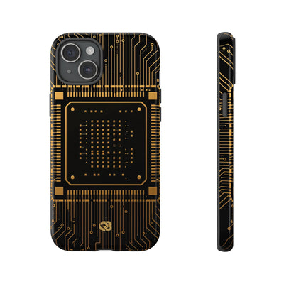 Gold Tough Phone Case for iPhone - Cyber Gold Processor