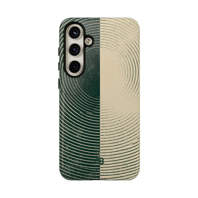 Green Tough Phone Case for Samsung - Evergreen Split Grain