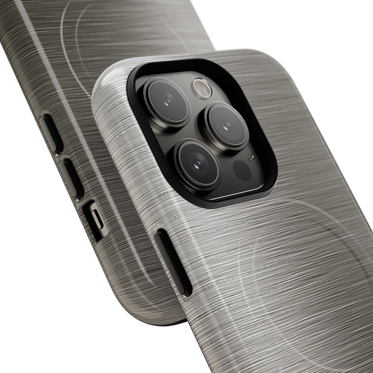 Grey Tough 2.0 Magsafe Phone Case for iPhone - Brushed Industrial Steel