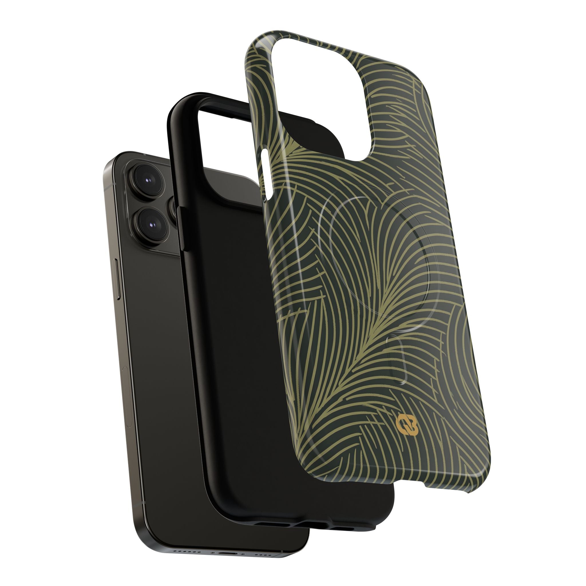 Green Tough 2.0 Magsafe Phone Case for iPhone - Dark Olive Plume