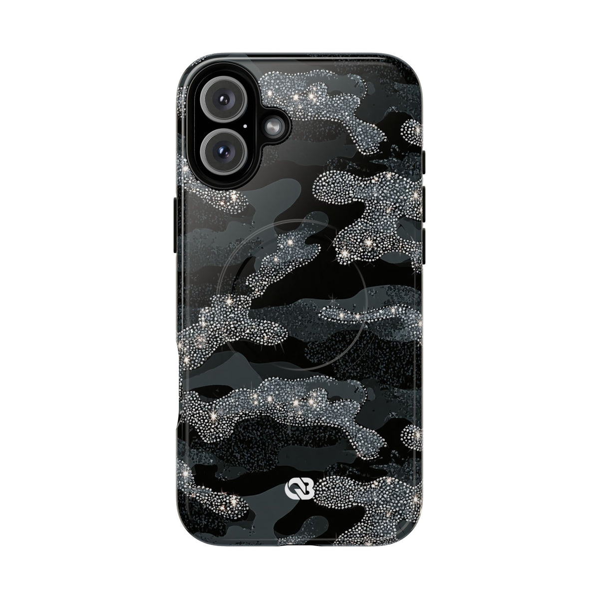 Glitter Shadow Camo · Tough 2.0 Magnetic Phone Case for iPhone · Black