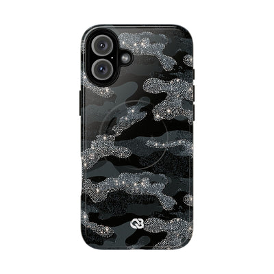 Glitter Shadow Camo · Tough 2.0 Magnetic Phone Case for iPhone · Black