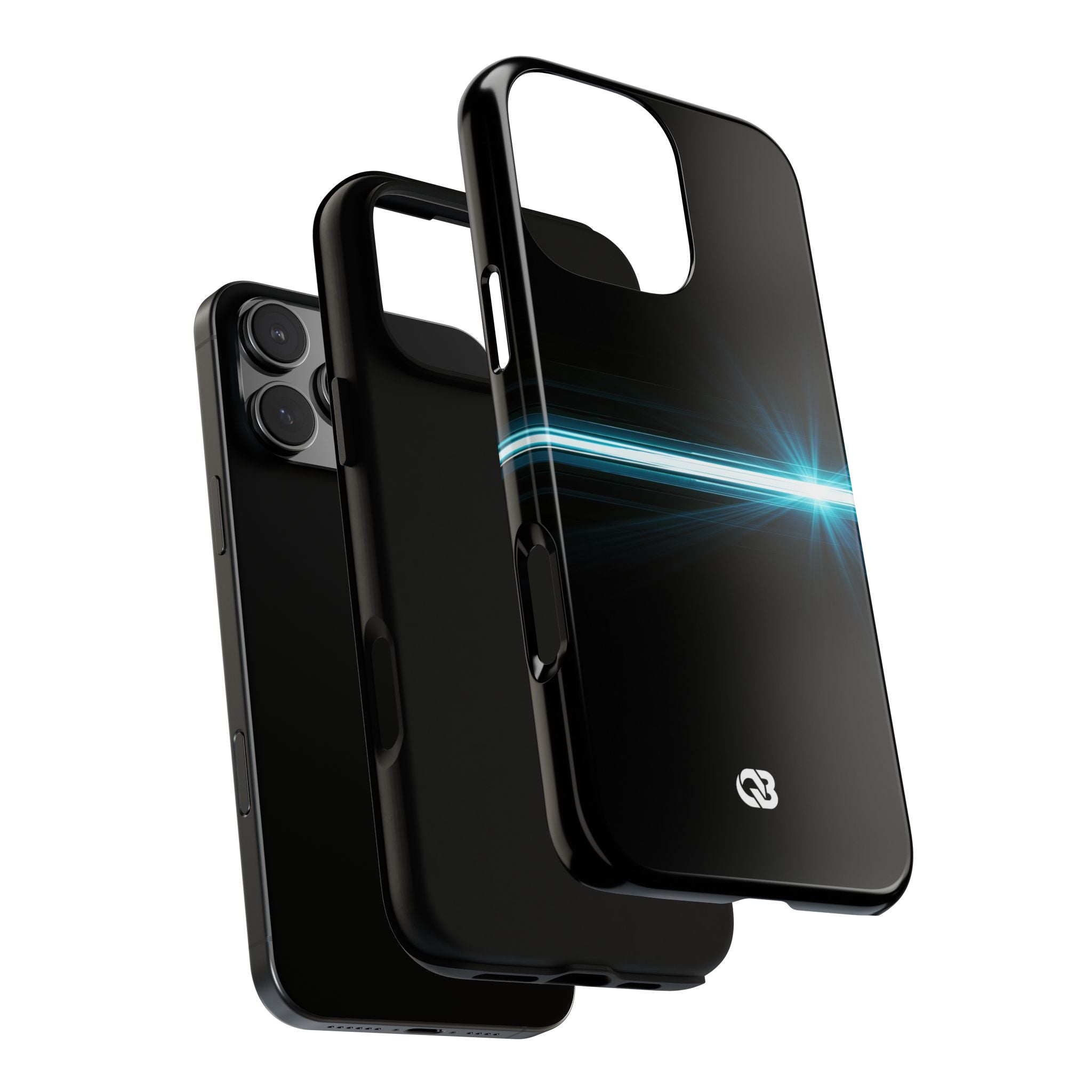 Blue Tough Phone Case for iPhone - Electric Cyan Ray