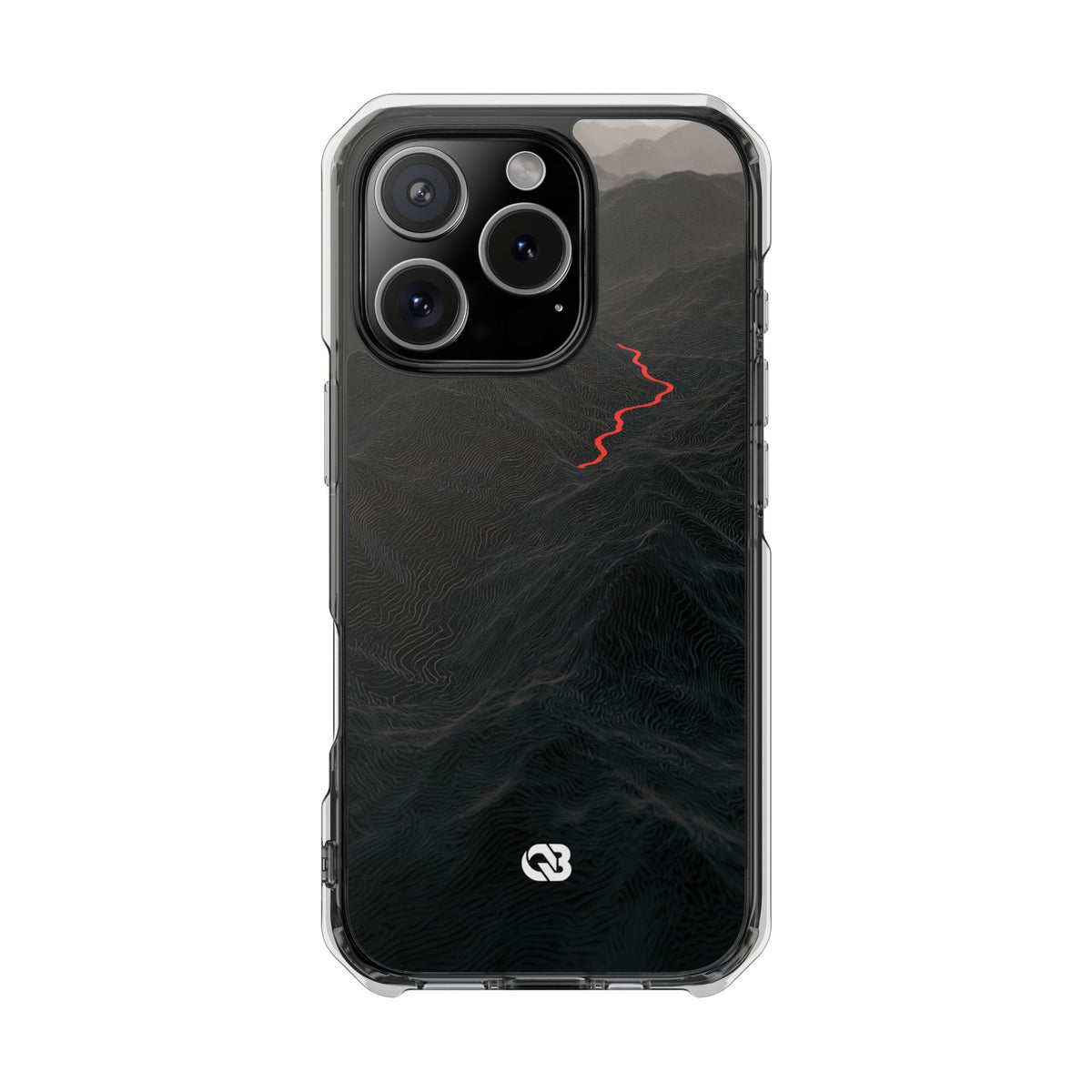 Crimson Ridge Pass · Clear Impact Magnetic Phone Case for iPhone ·  Black