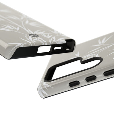 Beige Tough Phone Case for Samsung - Sandstone Bamboo Stalks