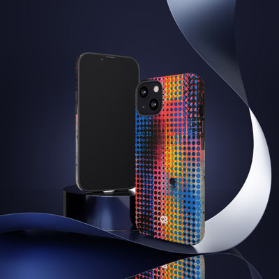 Chromatic Halftone Grid · Tough Phone Case for iPhone · Blue