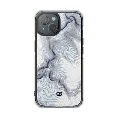 White Impact MagSafe Phone Case for iPhone - Nordic Ridge Topo
