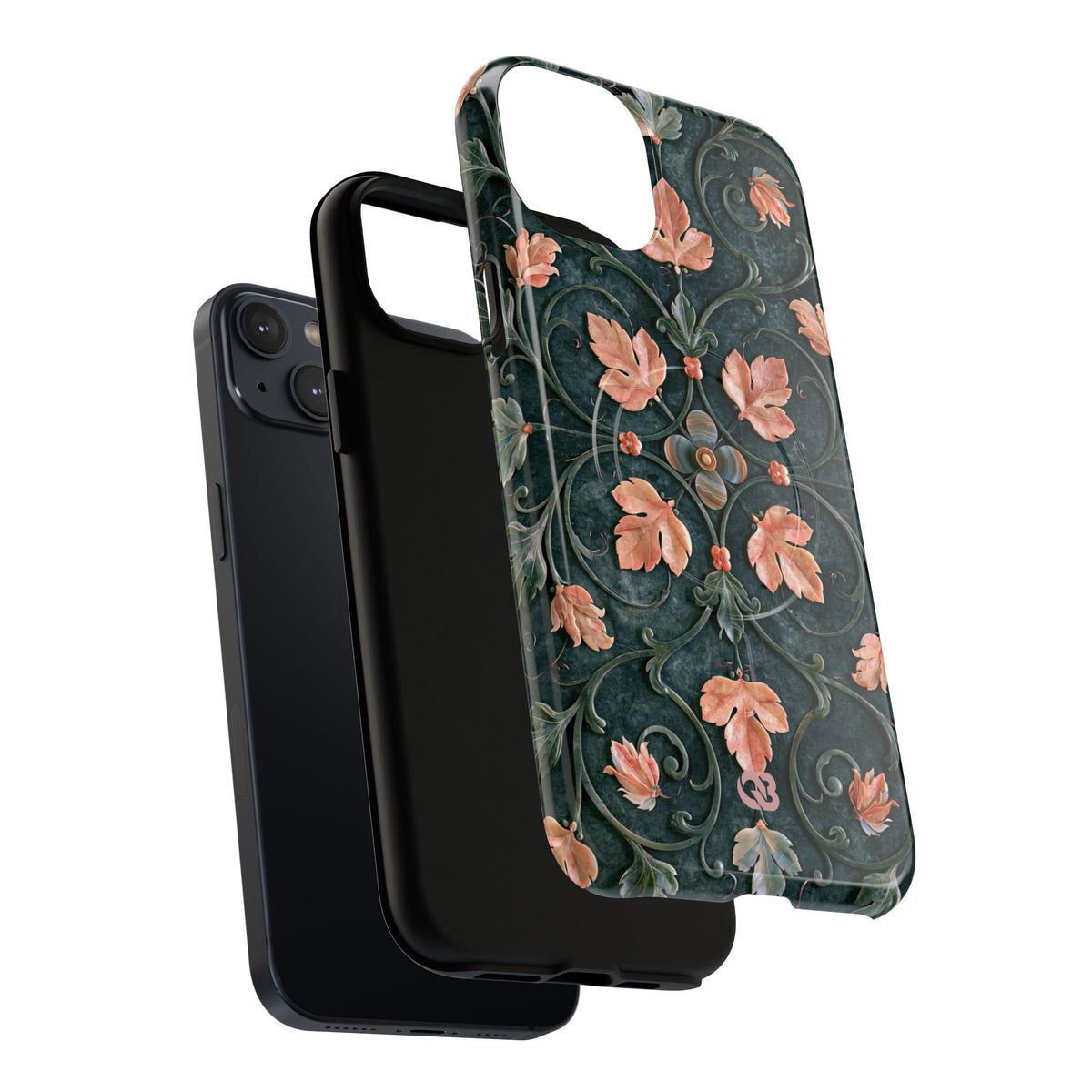 Florentine Rose Arabesque · Tough 2.0 Magnetic Phone Case for iPhone · Green