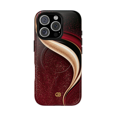 Gilded Crimson Flow · Tough 2.0 Magnetic Phone Case for iPhone · Red