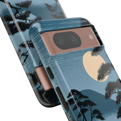 Blue Tough Phone Case for Google Pixel - Midnight Kyoto Pine