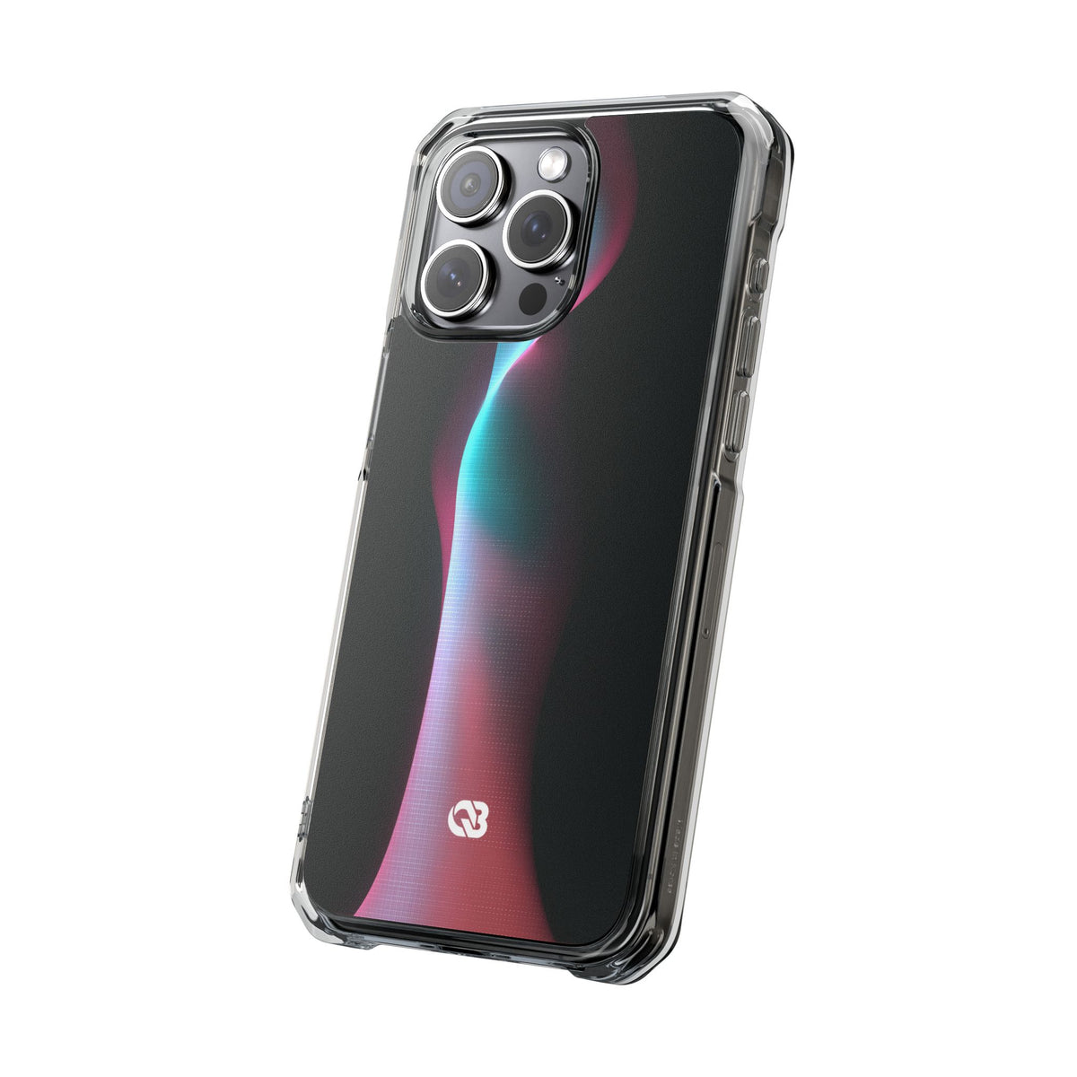 Neon Pixel Flow · Clear Impact Magnetic Phone Case for iPhone · Black
