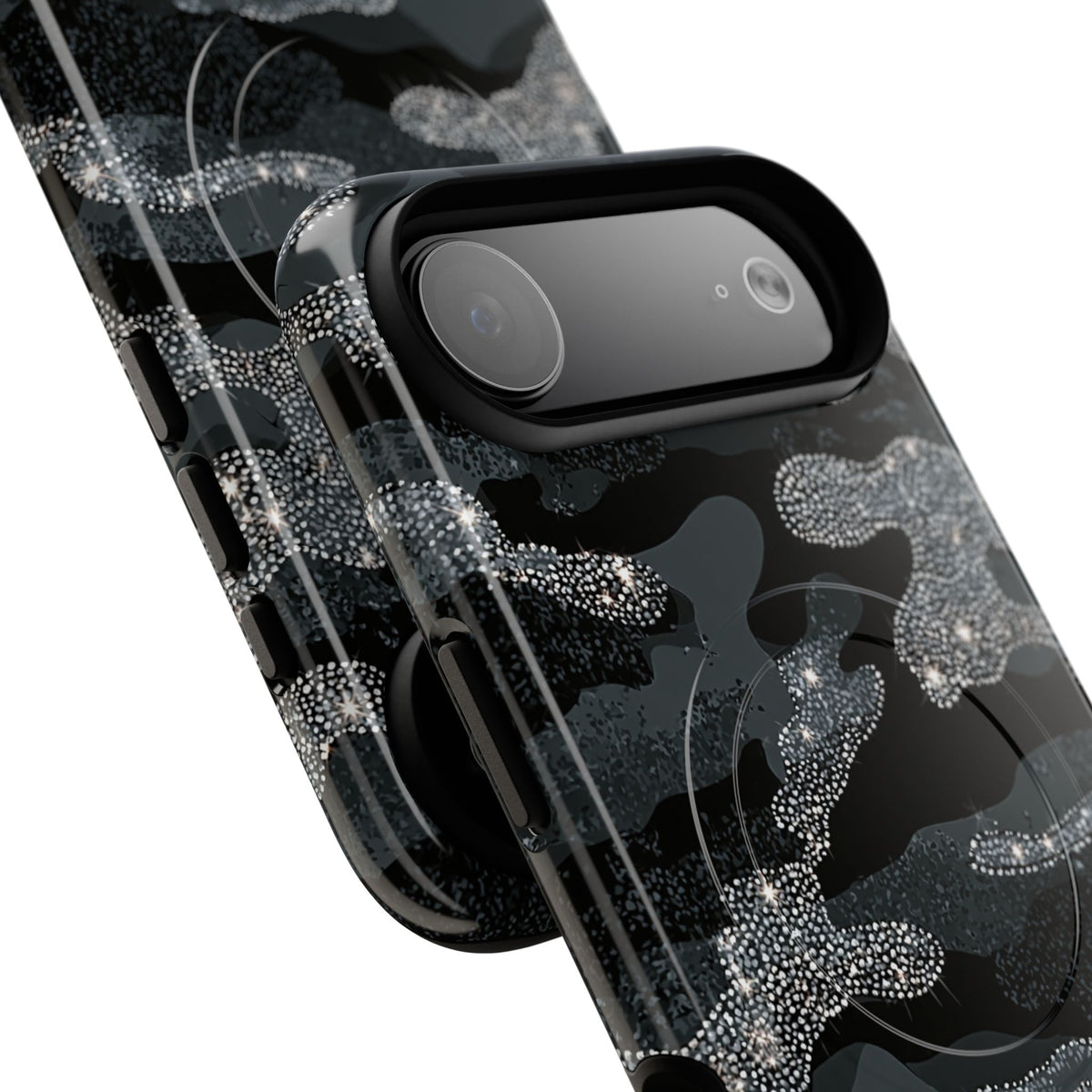 Glitter Shadow Camo · Tough 2.0 Magnetic Phone Case for iPhone · Black