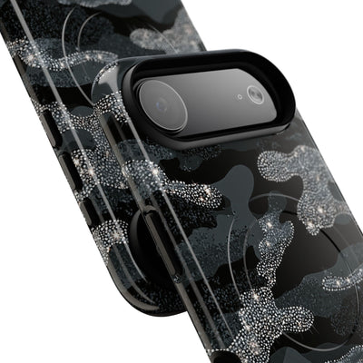 Glitter Shadow Camo · Tough 2.0 Magnetic Phone Case for iPhone · Black