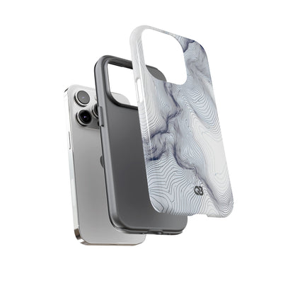 White Tough Phone Case for iPhone - Nordic Ridge Topo