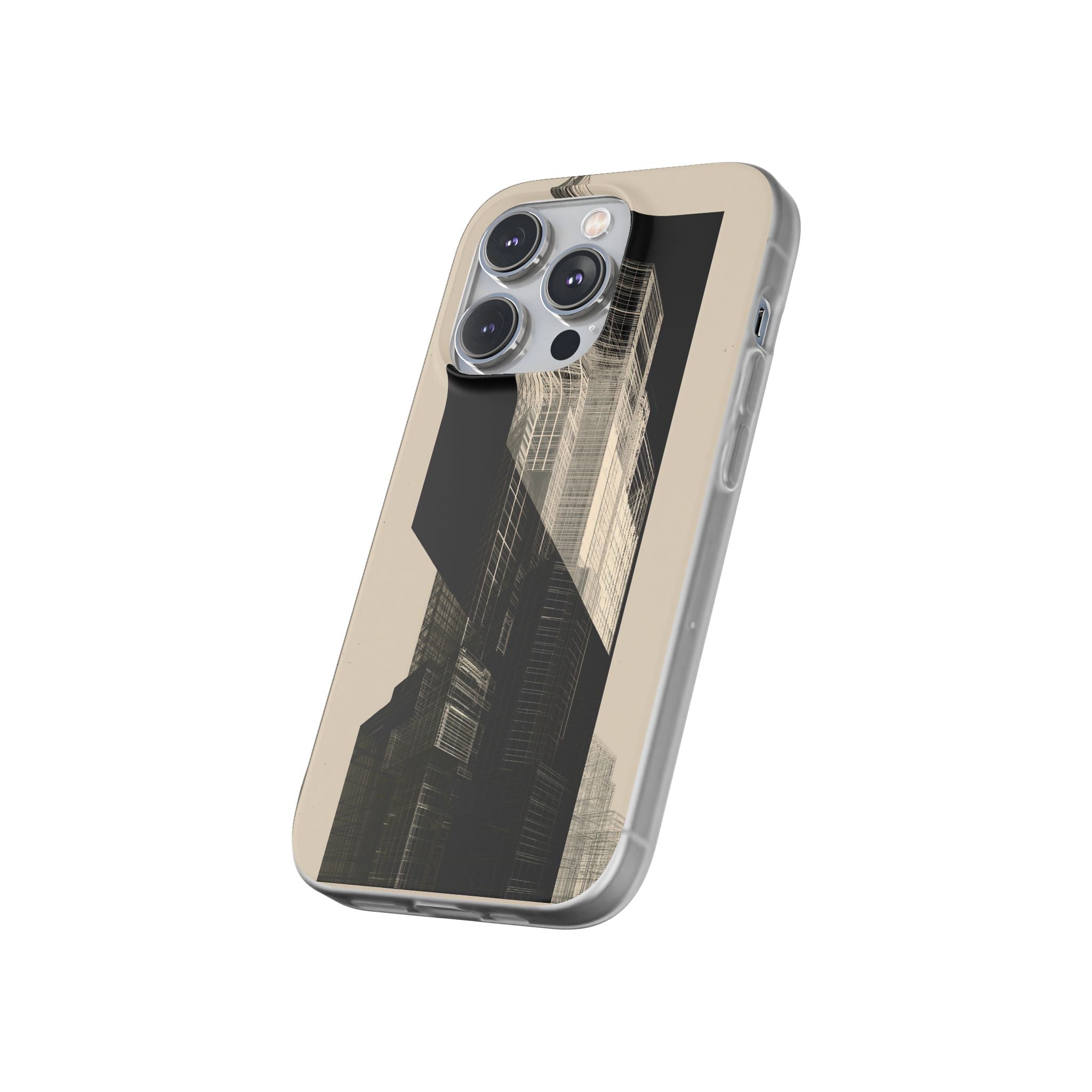 Beige Lite Phone Case for iPhone - Monolith Urban Grid