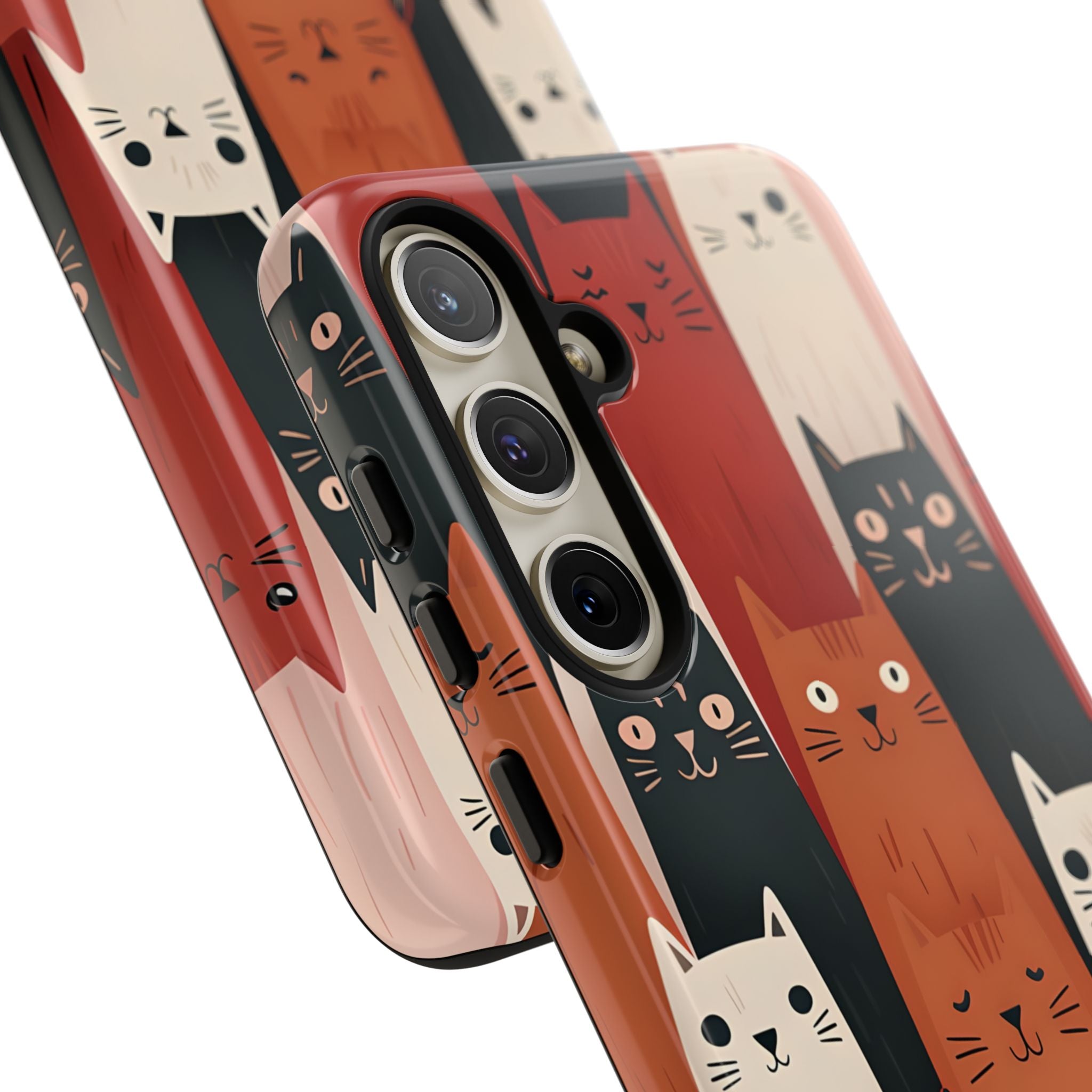 Verlängerte Katzen Schwarz Samsung S24 Plus Case - Tough