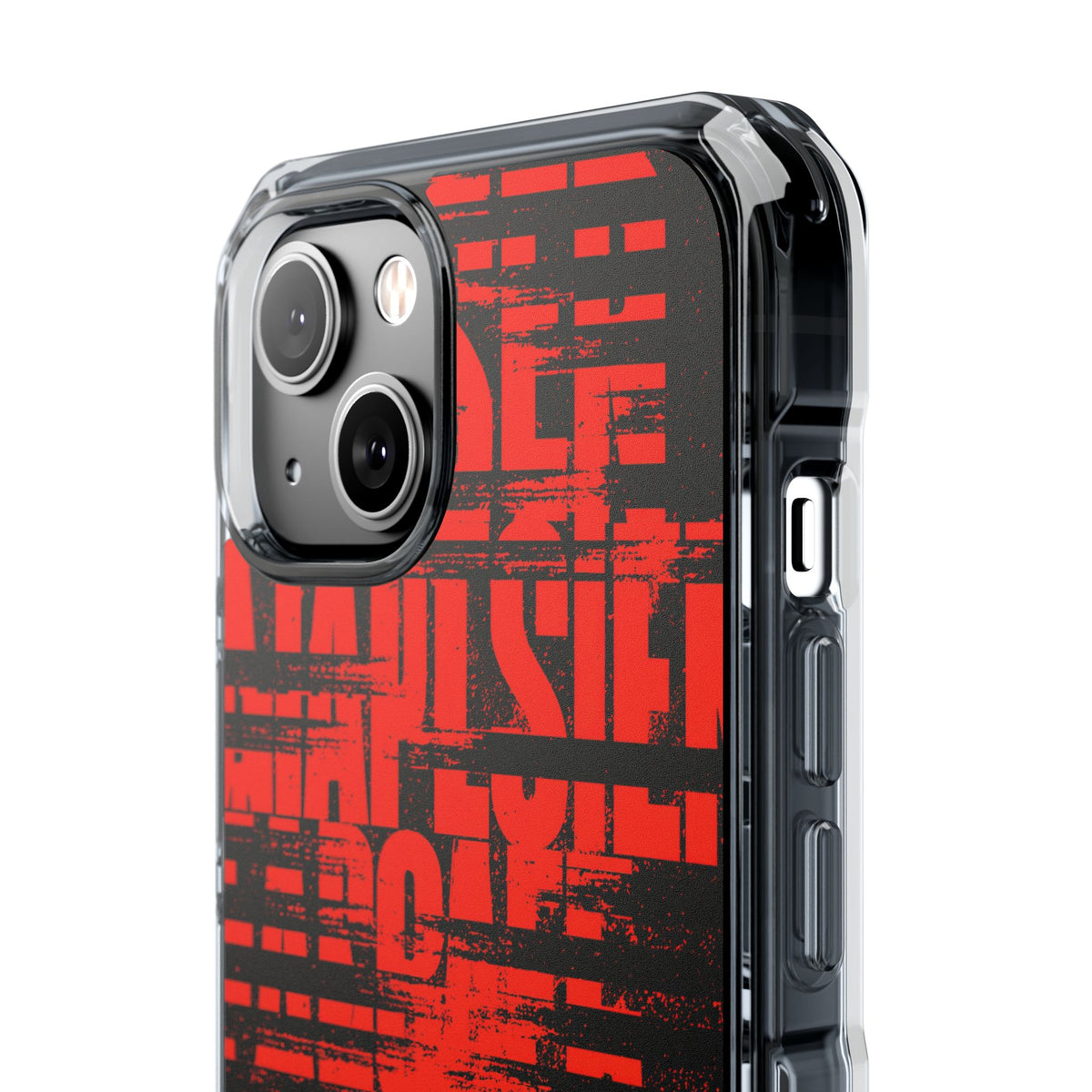 Crimson Redaction · Clear Impact Magnetic Phone Case for iPhone ·  Black