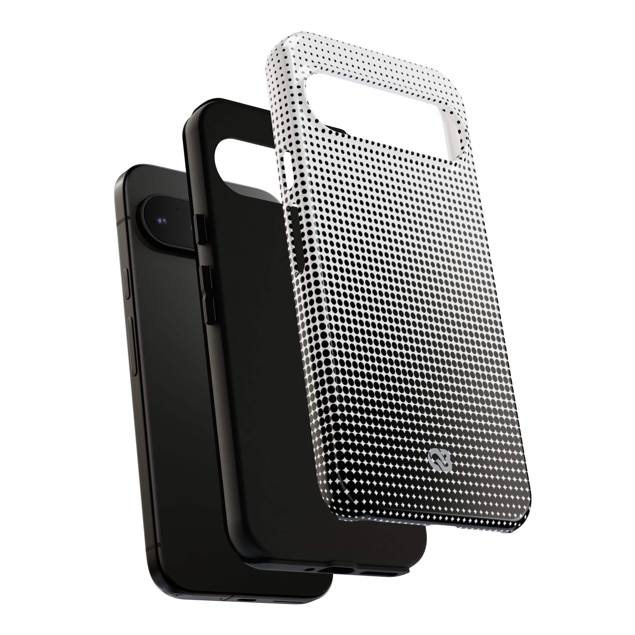Black Tough Phone Case for Google Pixel - Obsidian Halftone Flux