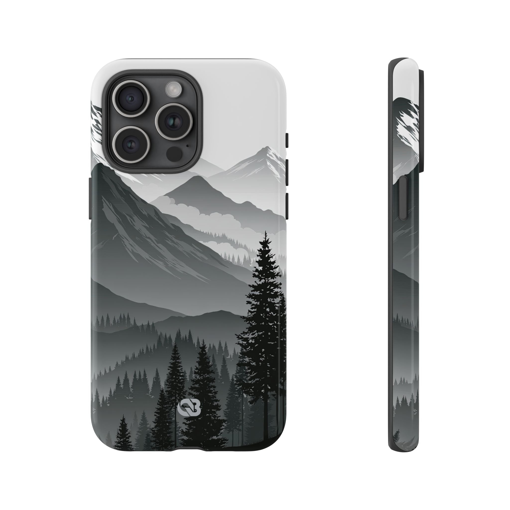 Grey Tough Phone Case for iPhone - Granite Ridge Mist
