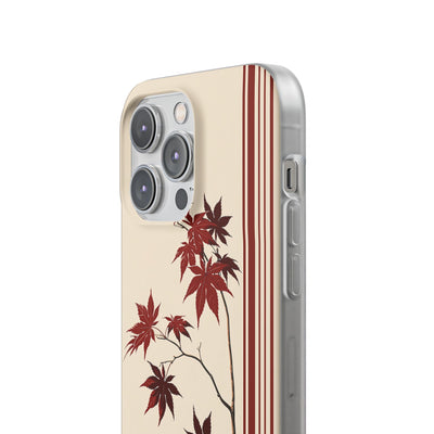 Red Lite Phone Case for iPhone - Crimson Momiji Stripe