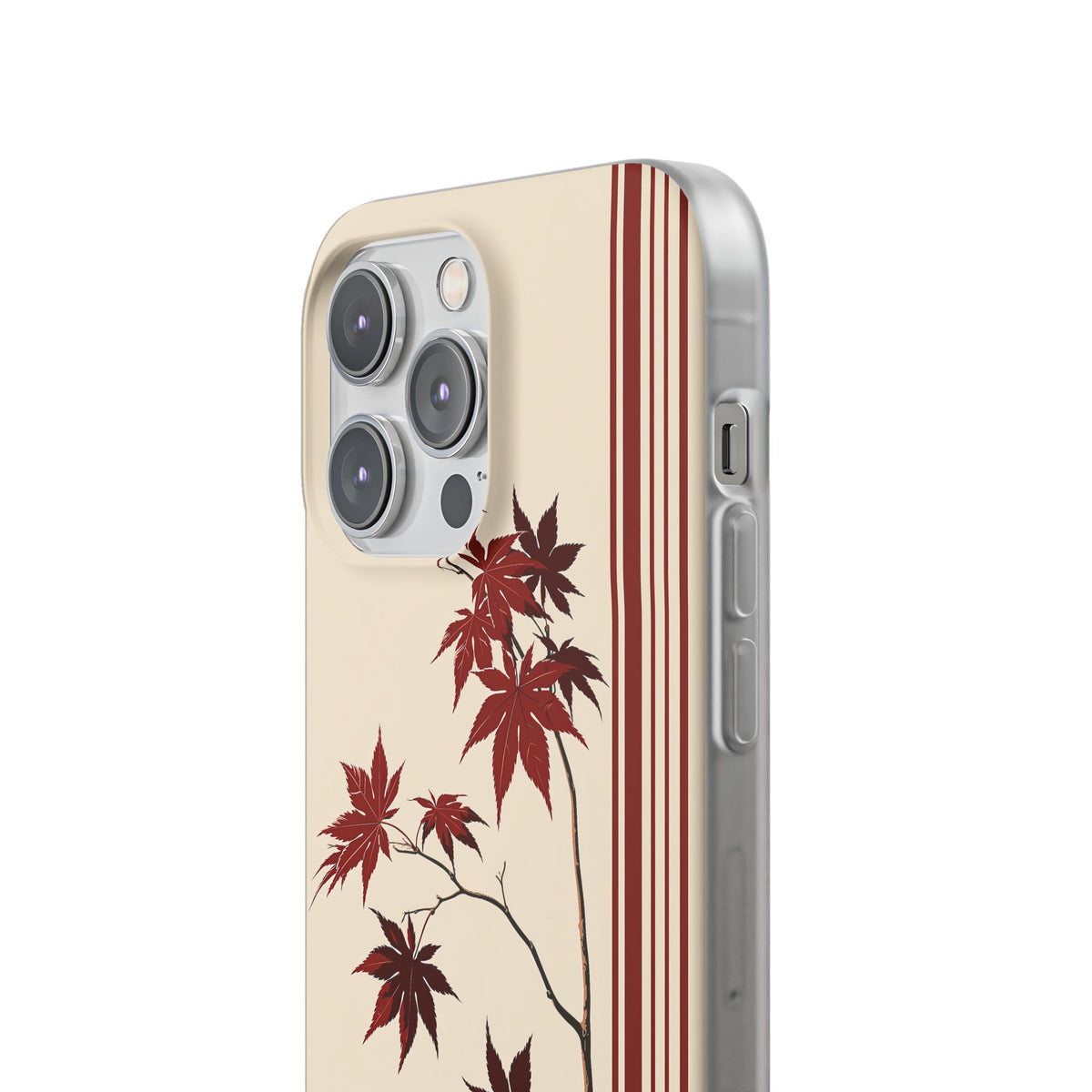 Crimson Maple Branch · Lite Phone Case for iPhone ·  Beige