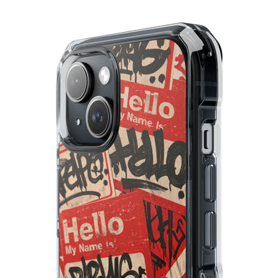 Slap Tag Collage · Clear Impact Magnetic Phone Case for iPhone · Red