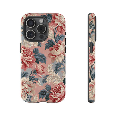 Blush Peony Jacquard · Tough Phone Case for iPhone · Pink