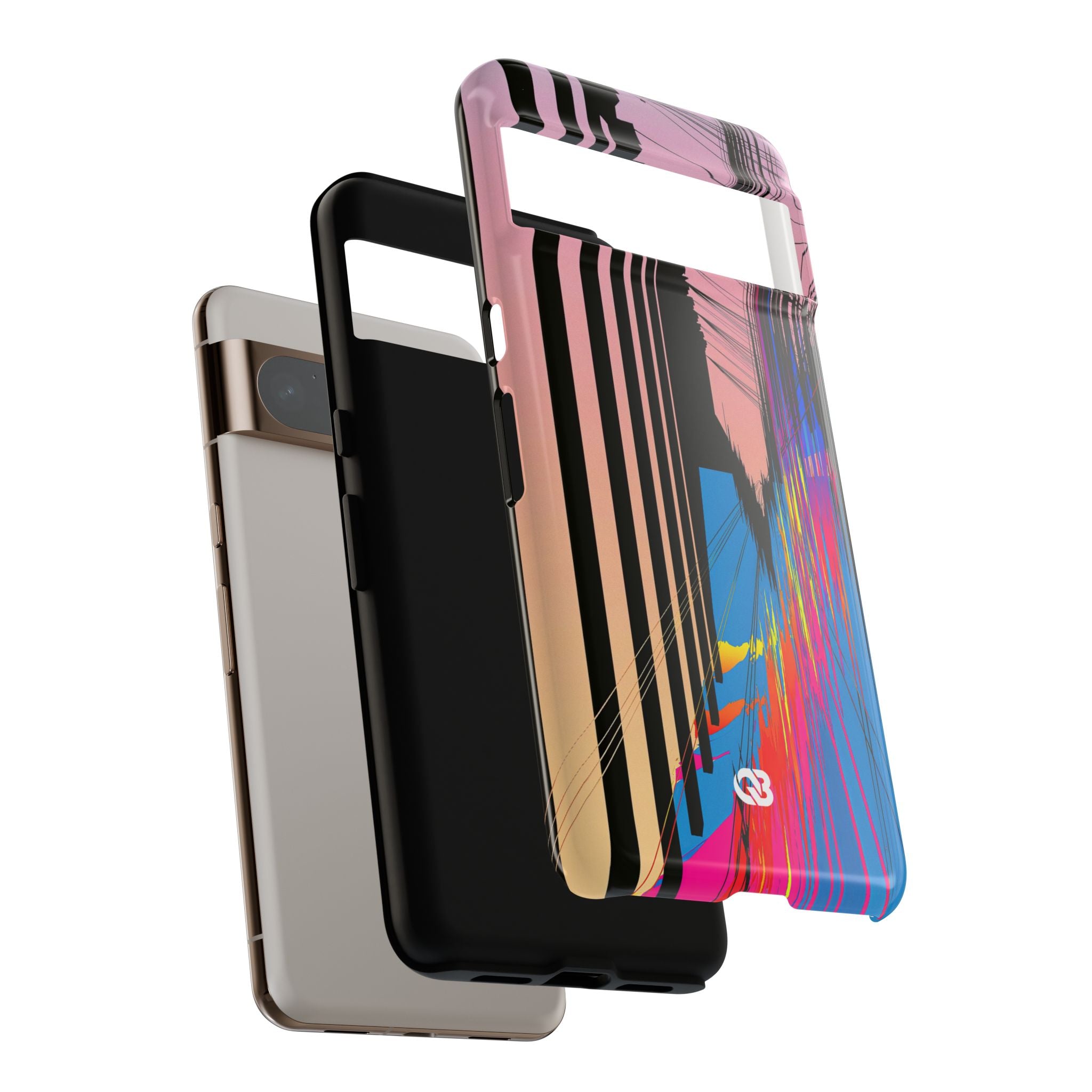 Blue Tough Phone Case for Google Pixel - Fractured Data Skyline