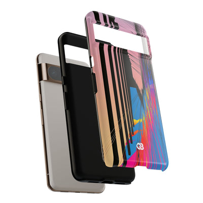 Blue Tough Phone Case for Google Pixel - Fractured Data Skyline