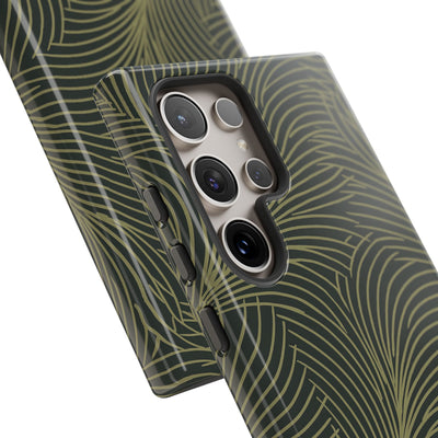 Green Tough Phone Case for Samsung - Dark Olive Plume